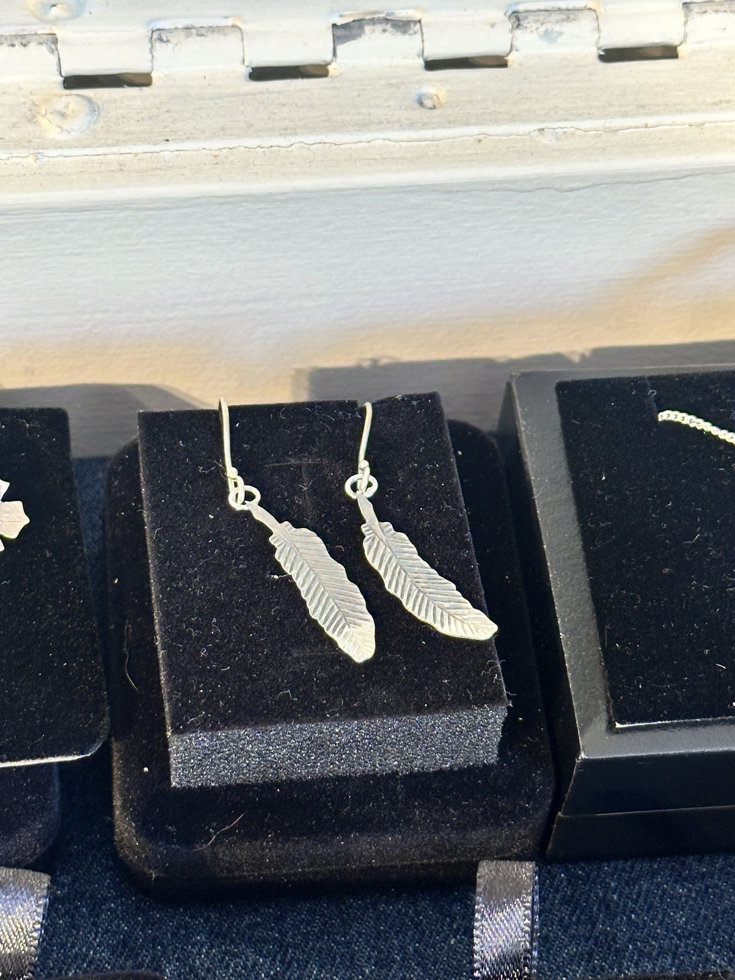 Sterling Silver Feather Earrings