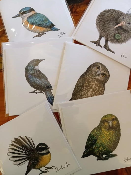 Greeting card NZ Birds