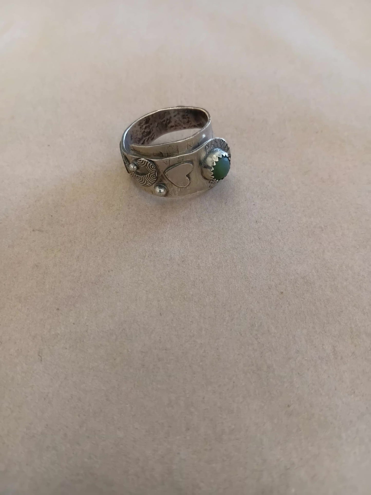 Silver & Greenstone wrap ring