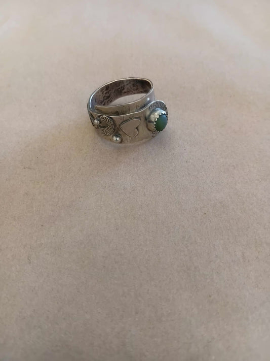 Silver & Greenstone wrap ring