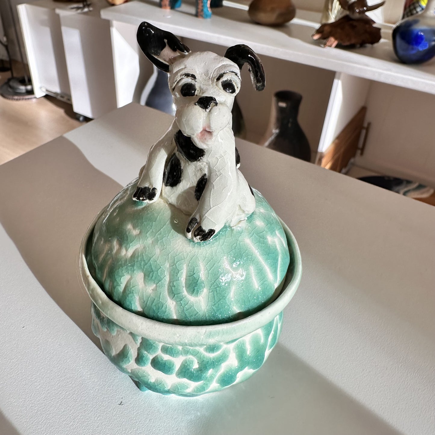 Lidded Jar Hound Puppy