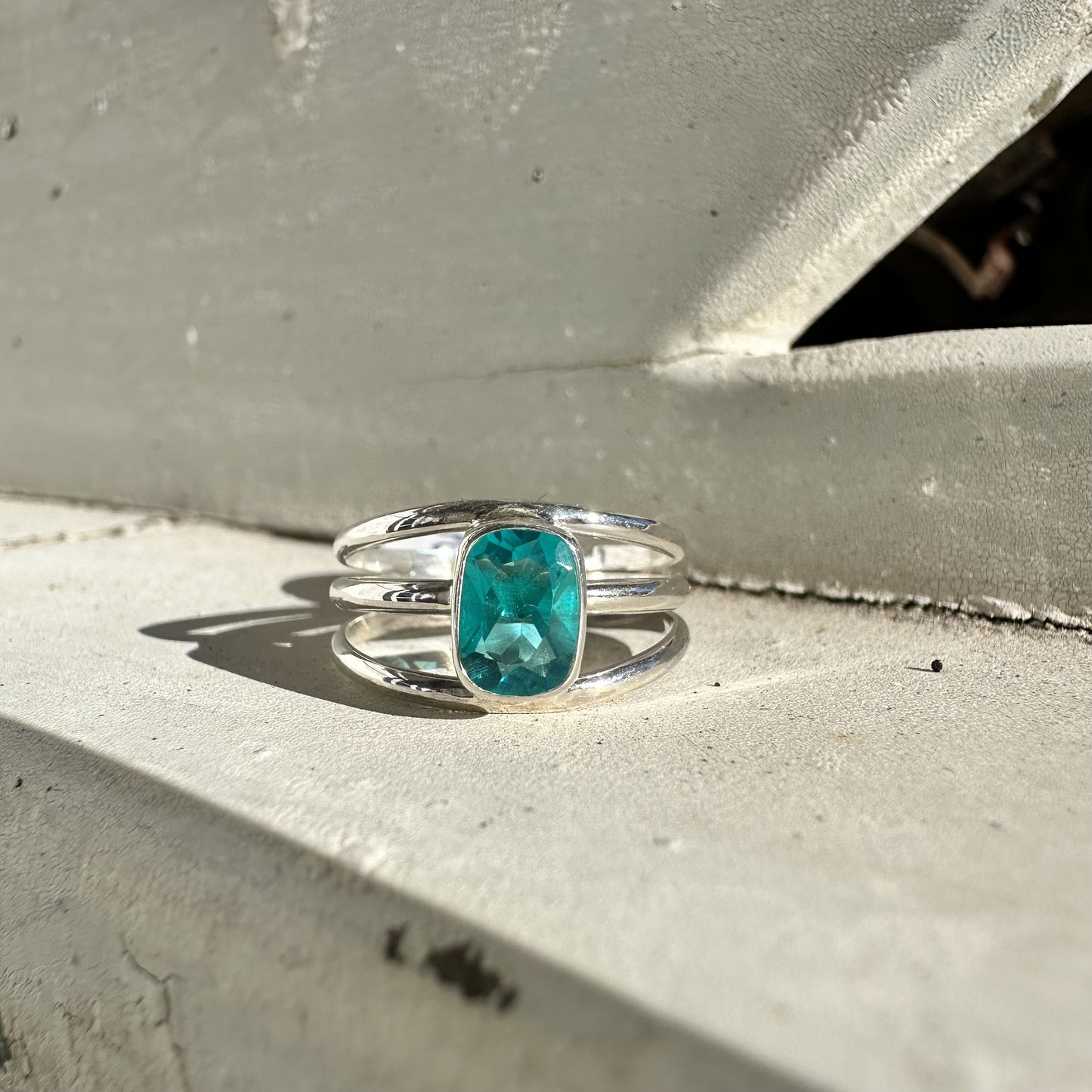 3 Blue Quartz  Ring