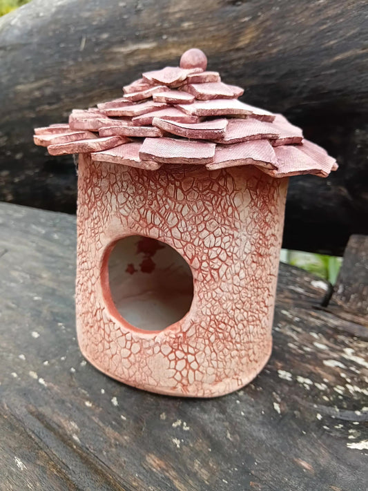 Ceramic Bird house  terracotta