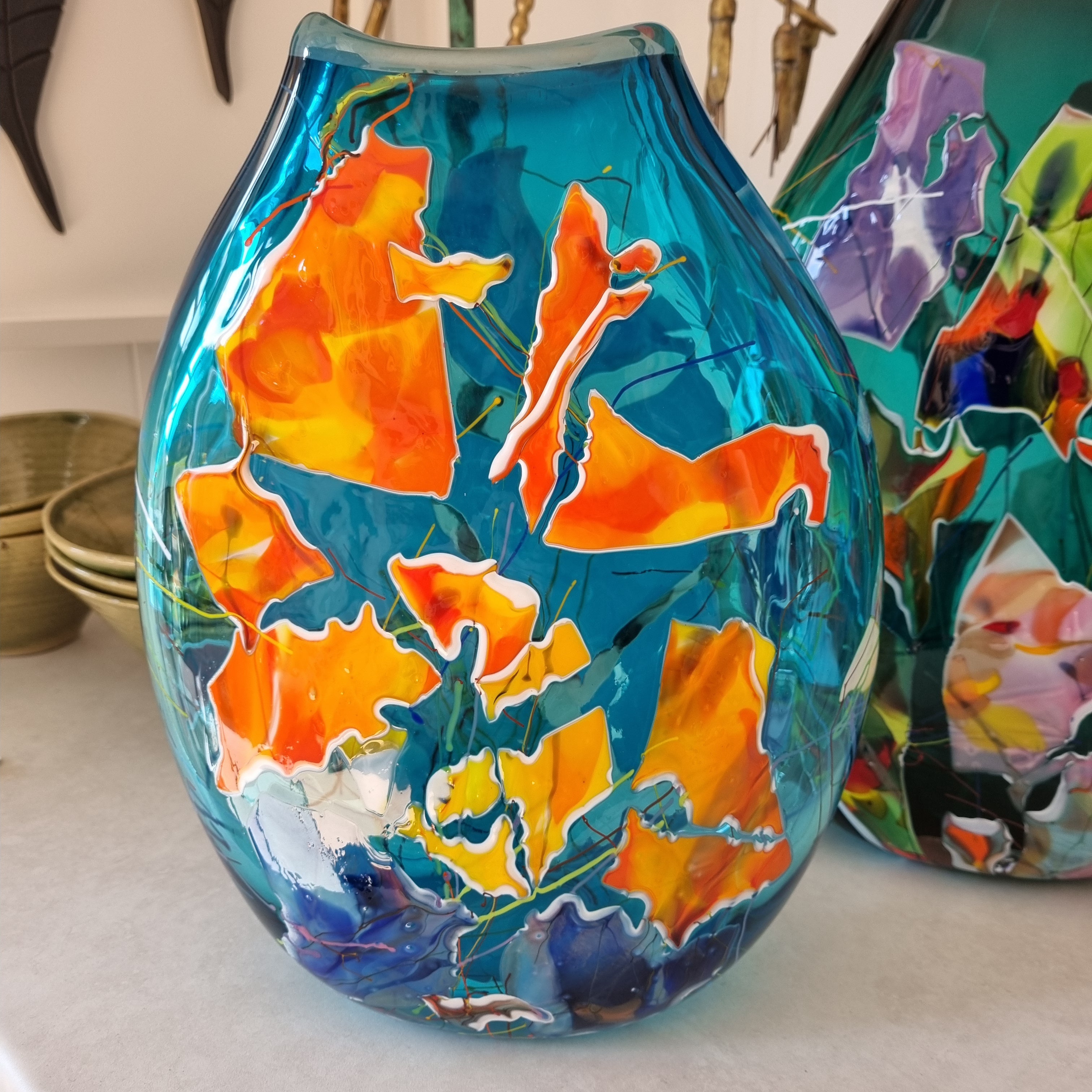 Oval Shard Vase - Teal