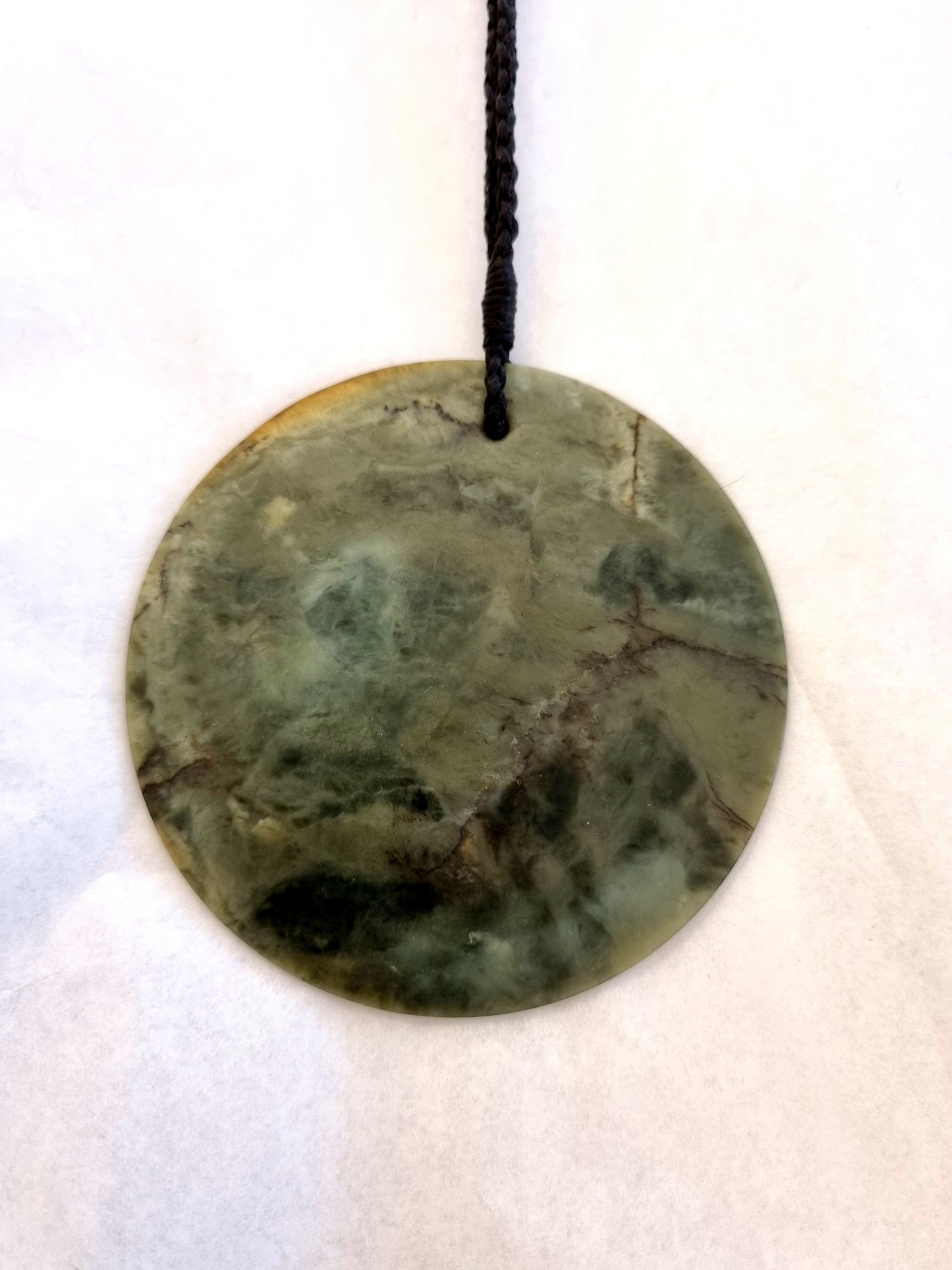 Large Flower Jade Disc