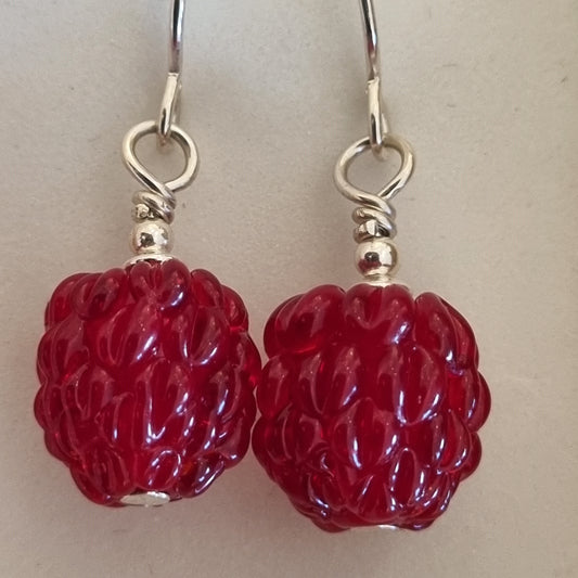 Raspberry Drop Earrings