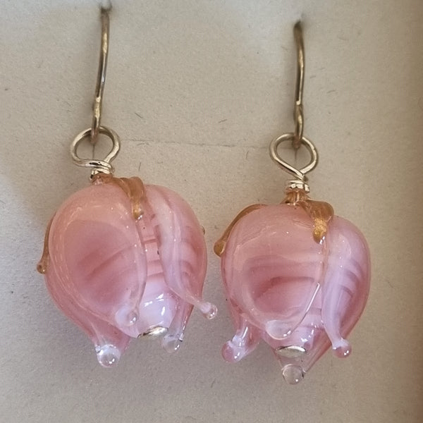 Pink Fuschias Drop Earrings
