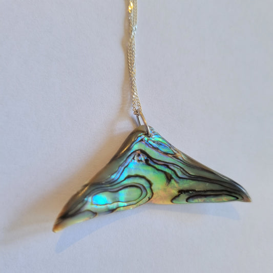 Paua whale tail necklace