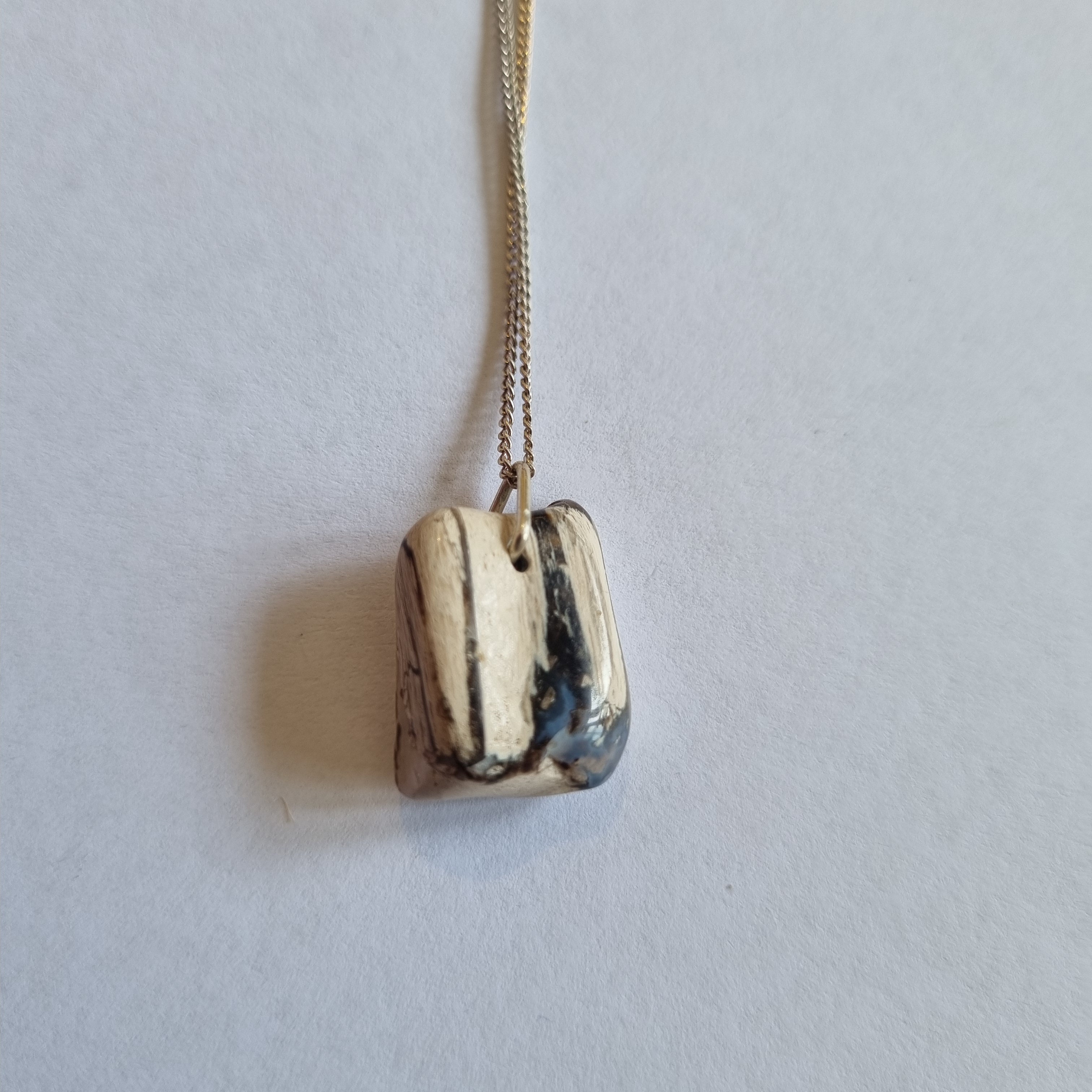 Petrified Wood Necklace on silver chain