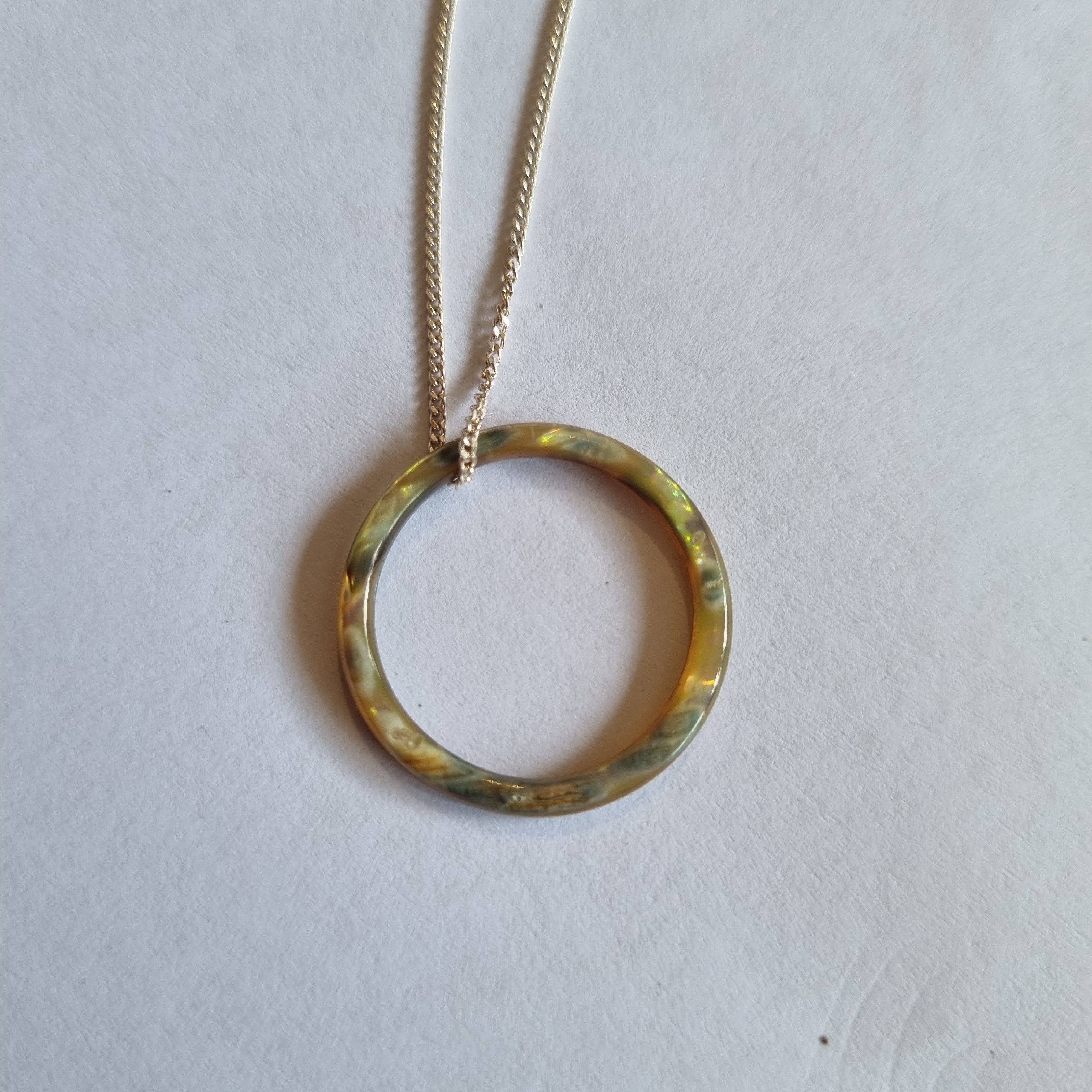 Paua Ring on silver chain