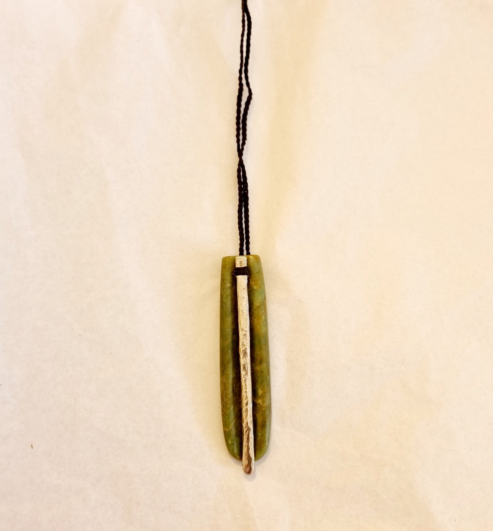 Toki with silver strip pendant (with cord)