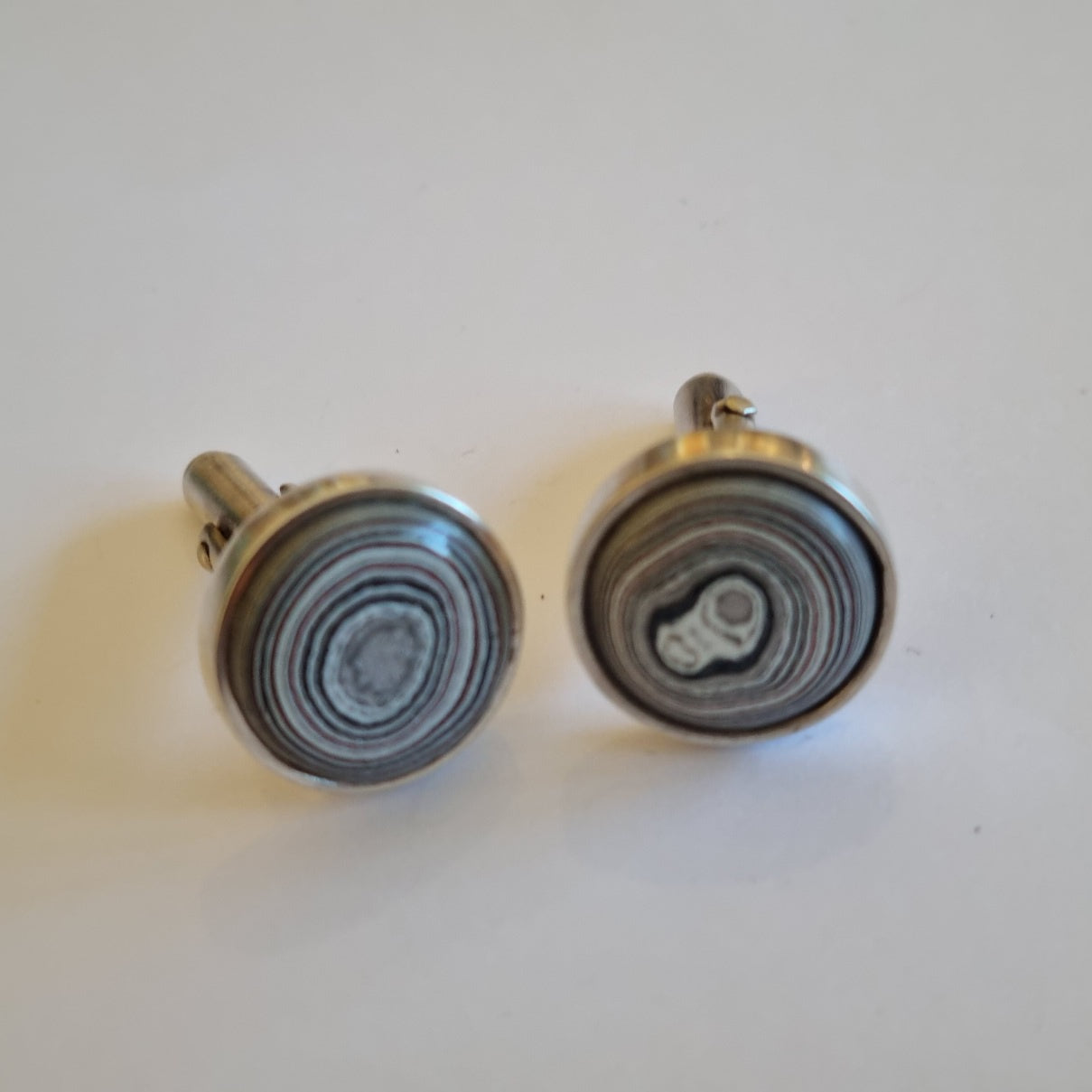 Cufflinks - Silver on Fordite