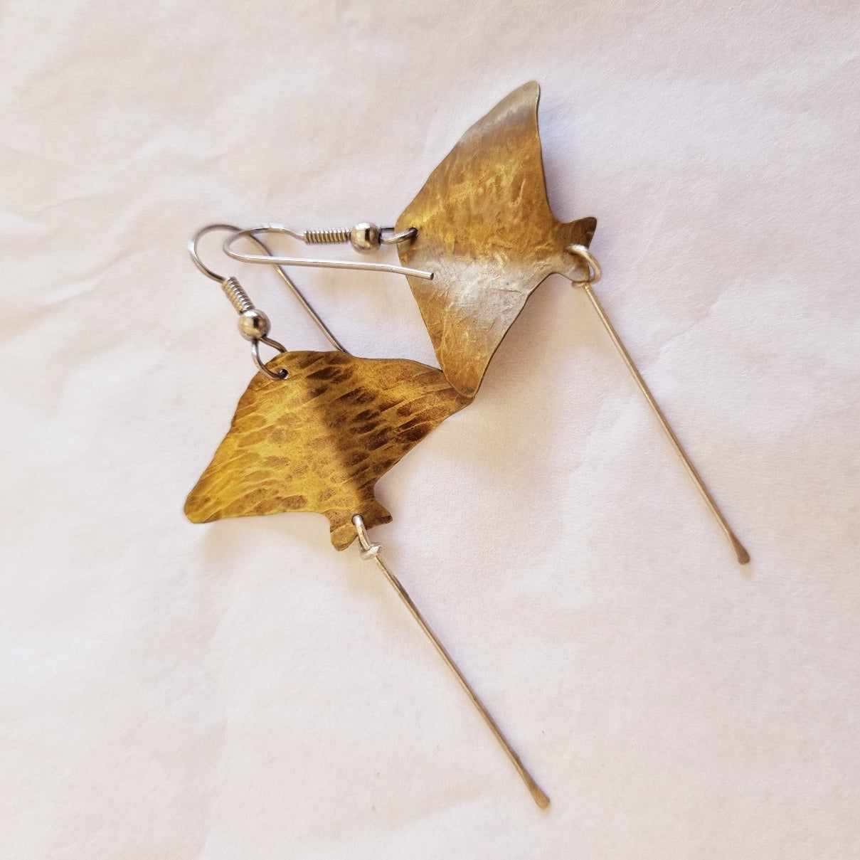 Stingray Oxidised Brass earrings