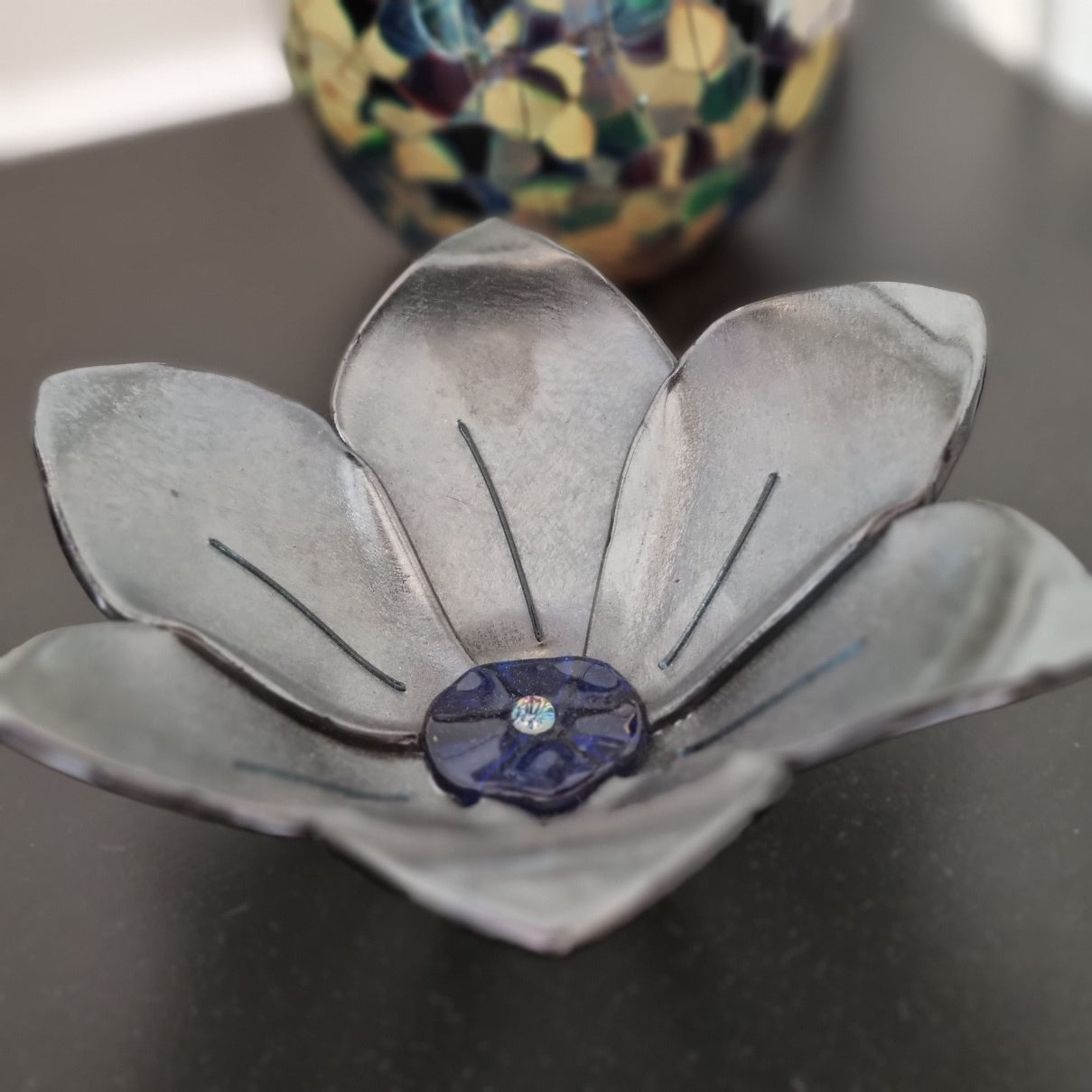 Silver 6 Petal Flower Bowl