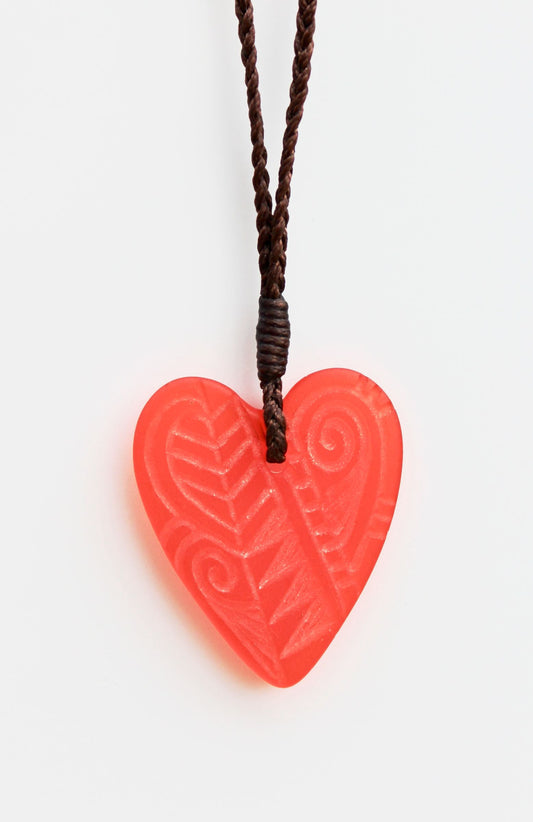 Orange Heart Pendant