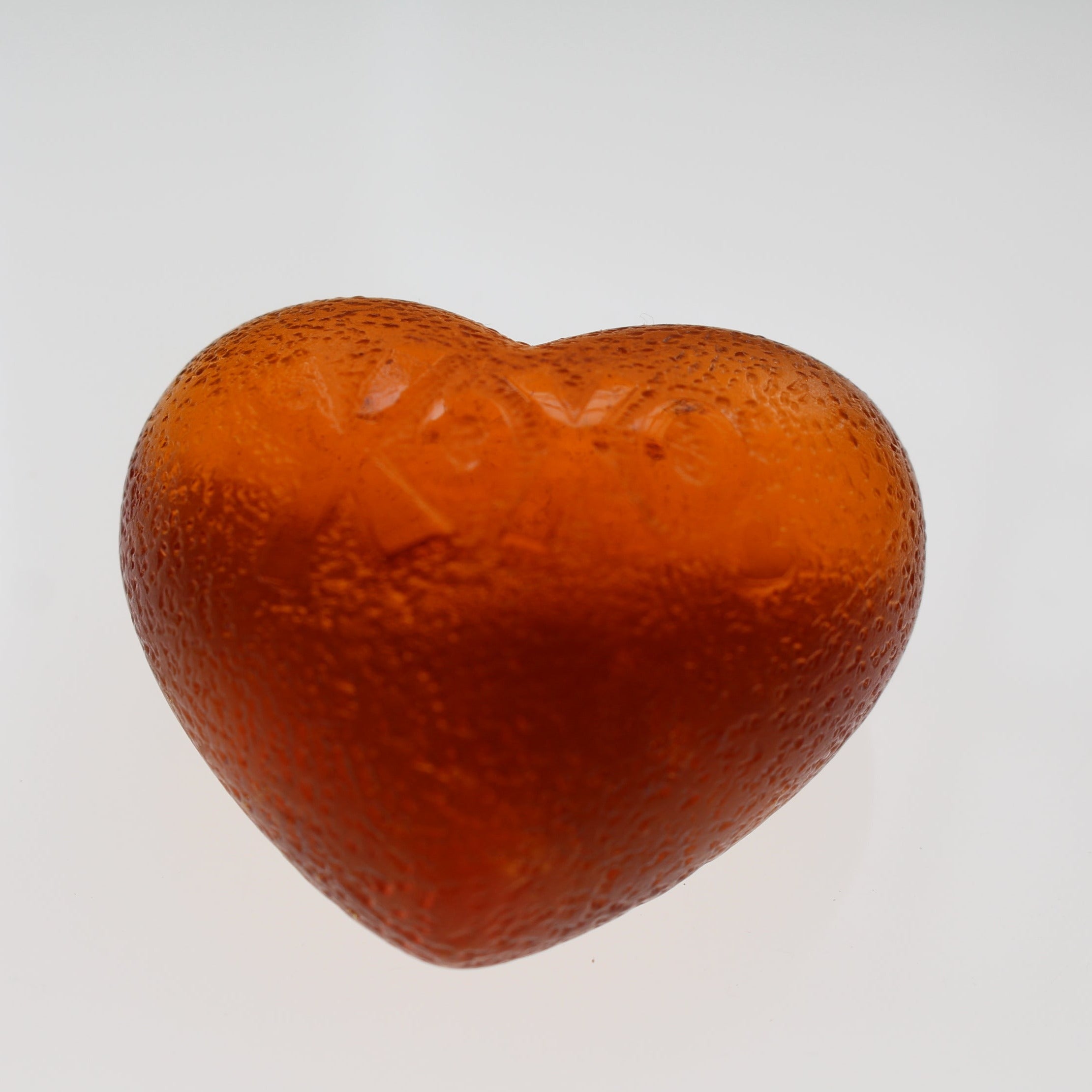 Cast Glass Heart - Kia Kaha - Orange