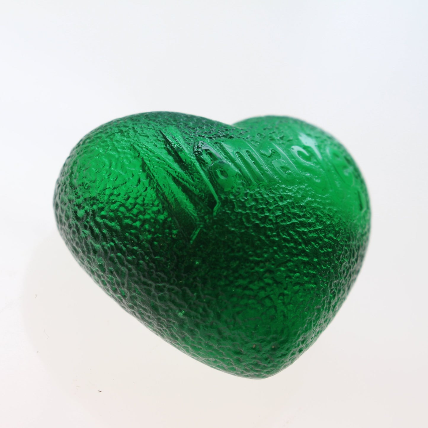 Cast Glass Heart - Namaste - Dark Green