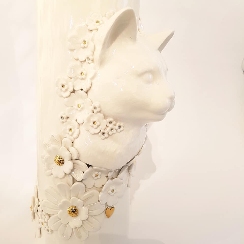 Tall Cat Vase/Unicorn