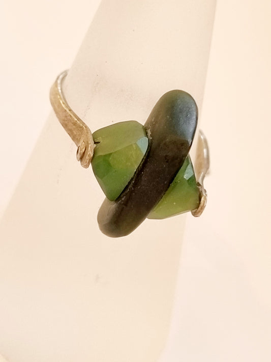 3 stone Pounamu ring