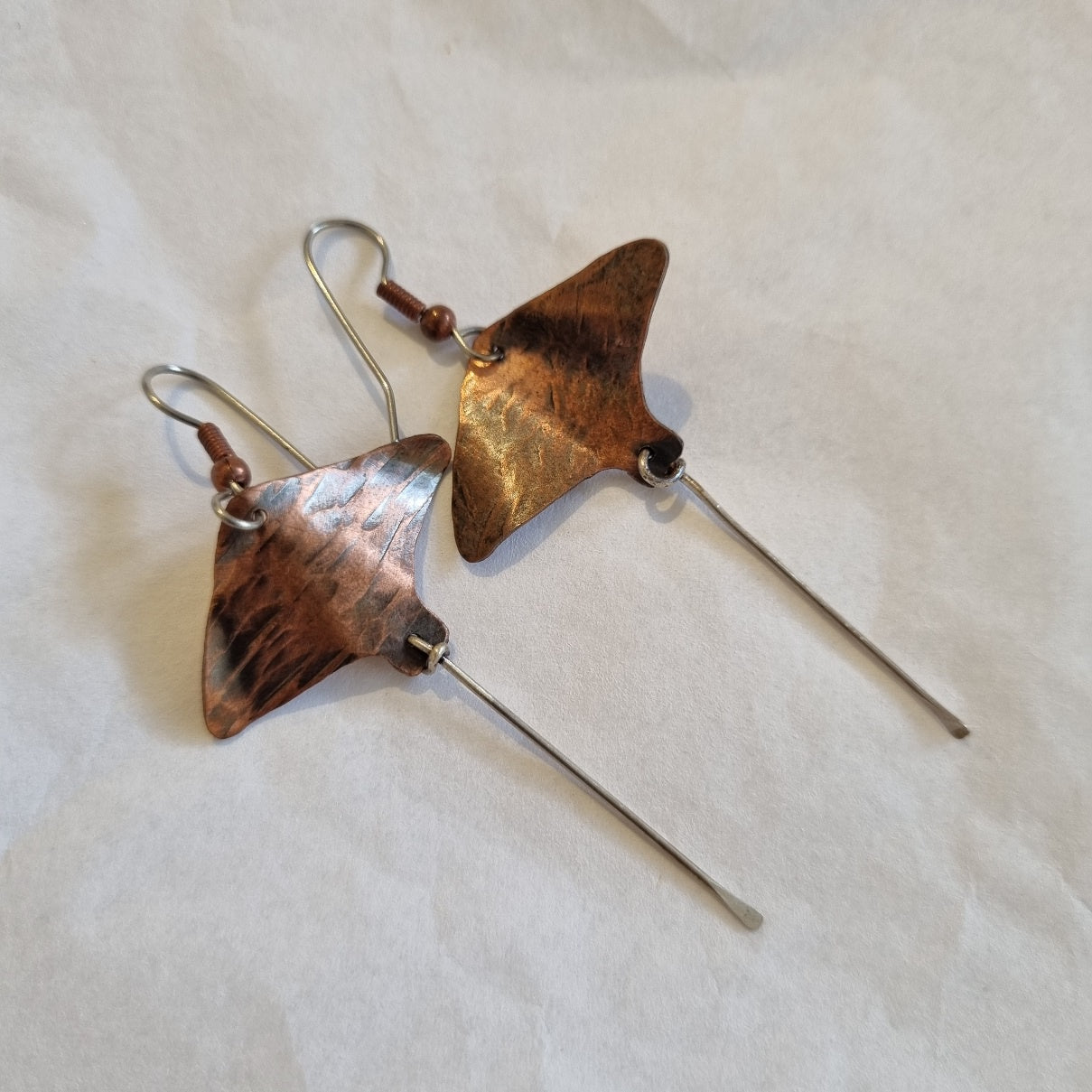 Stingray  oxidised Copper earrings
